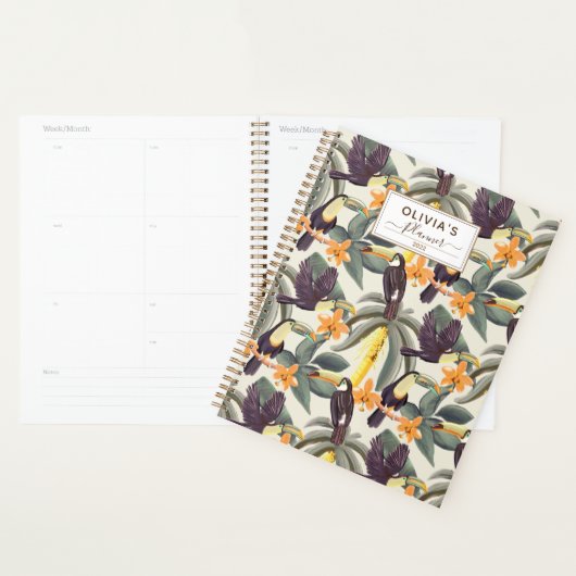 Personalisiertes Tropical Toucan Pattern 2022 Planer (Anzeige)