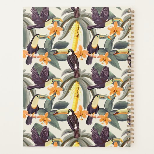 Personalisiertes Tropical Toucan Pattern 2022 Planer (Rückseite)