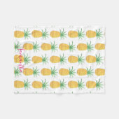 Personalisiertes tropisches Ananas Muster Fleecedecke (Vorderseite (Horizontal))