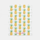 Personalisiertes tropisches Ananas Muster Fleecedecke (Vorderseite)