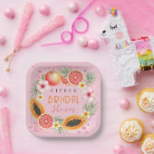 Personalisiertes tropisches Brautparty Pappteller (Party)