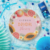 Personalisiertes tropisches Brautparty Pappteller (Party)