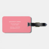 Personalisiertes tropisches Flamingo Gepäckanhänger (Rückseite horizontal)