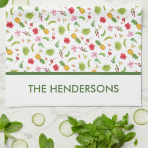 Personalisiertes tropisches Flamingo-Handtuch, Geschirrtuch