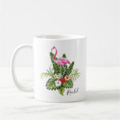 Personalisiertes tropisches Flamingo Kaffeetasse (Links)