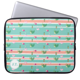 Personalisiertes tropisches Flamingo-Notebook Laptopschutzhülle