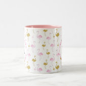 Personalisiertes tropisches Flamingo Zwei-Tone-Tas Zweifarbige Tasse (Mittel)