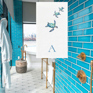 Personalisiertes tropisches Meeresschildkrötenbad Serviette