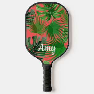 Personalisiertes tropisches Palmenblätterpaddel Pickleball Schläger
