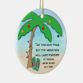 Personalisiertes tropisches Strand-Weihnachten Keramik Ornament (Rechts)