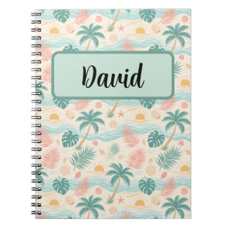 Personalisiertes tropisches Strandnotizbuch Notizblock