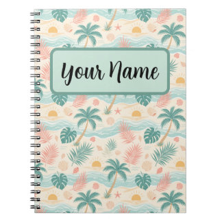 Personalisiertes tropisches Strandnotizbuch Notizblock