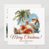 Personalisiertes tropisches Weihnachtsfest Feiertagskarte (Vorne/Hinten)