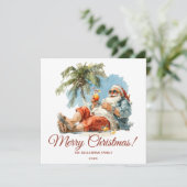 Personalisiertes tropisches Weihnachtsfest Feiertagskarte (Stehend Vorderseite)