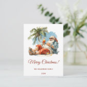 Personalisiertes tropisches Weihnachtsfest Feiertagspostkarte (Stehend Vorderseite)