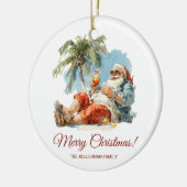 Personalisiertes tropisches Weihnachtsfest Keramik Ornament (Links)