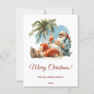 Personalisiertes tropisches Weihnachtsfest Postkarte