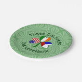Personalisiertes Tschechien Irland USA Kleeblatt P Pappteller (Schrägansicht)