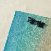 Personalisiertes türkis-blaues Wasser Strandtuch (Beispiel)