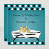 Personalisiertes Türkis- und Zebra-Brautparty Einladung (Vorne/Hinten)