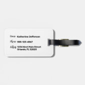 Personalisiertes Türkisblau-Monogramm Gepäckanhänger (Rückseite horizontal)