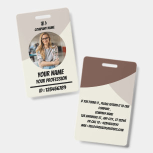 Personalisiertes türkisfarbenes Mitarbeiter-ID-Abz Ausweis