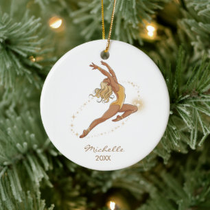 Personalisiertes Turnen-Turnerin Weihnachten  Keramik Ornament