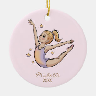 Personalisiertes Turnen-Turnerin Weihnachten  Keramik Ornament