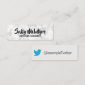 Personalisiertes Twitter aus "weißem Marmor" Mini Visitenkarte (Vorne/Hinten)