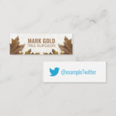 Personalisiertes Twitter "Fallen Blätter auf Holz" Mini Visitenkarte (Vorne/Hinten)