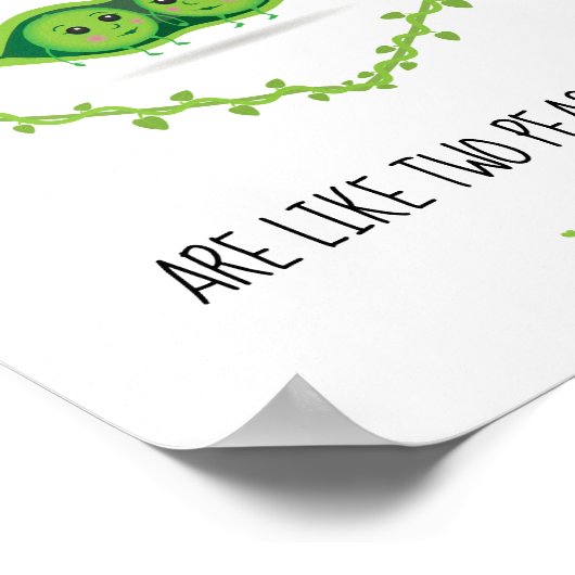 Personalisiertes "Two Peas in A Pod" 2 weibliches Poster (Ecke)