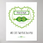 Personalisiertes "Two Peas in A Pod" 2 weibliches Poster (Vorne)