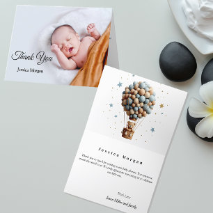 Personalisiertes Typ Foto Baby geklappt Dankeschön Dankeskarte