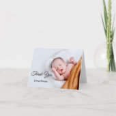 Personalisiertes Typ Foto Baby geklappt Dankeschön Dankeskarte (Vorderseite)