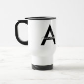 Personalisiertes Typografie-Monogramm Reisebecher (Links)