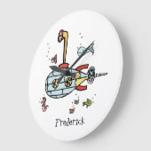 Personalisiertes U-Boot unter der Wasserrunde Große Wanduhr (Winkel)