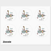 Personalisiertes U-Boot unter Wasser Runder Aufkleber (Blatt)