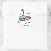 Personalisiertes U-Boot unter Wasser Runder Aufkleber (Tasche)