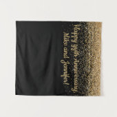 Personalisiertes Überraschungsjubiläum Party Black Wandteppich (Vorderseite (Horizontal))