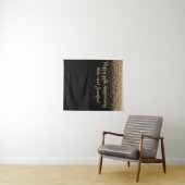 Personalisiertes Überraschungsjubiläum Party Black Wandteppich (Beispiel (Horizontal))