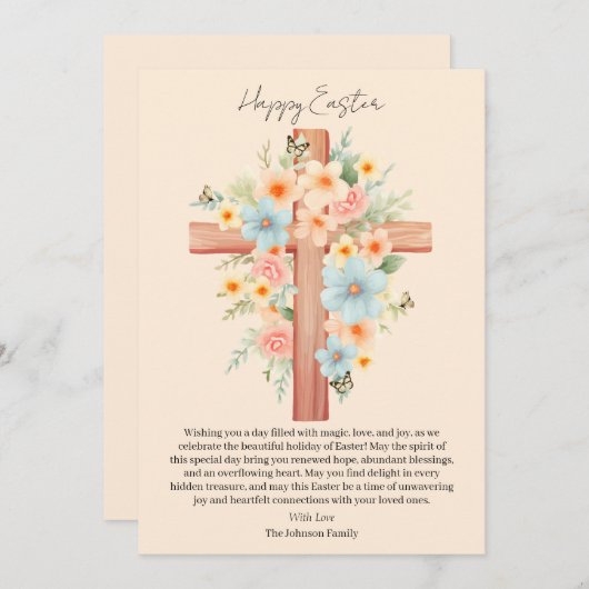 Personalisiertes Uferkreuz Feiertagskarte (Vorne/Hinten)