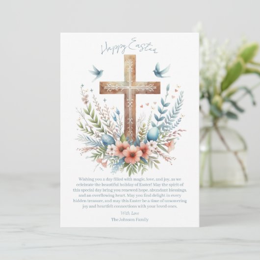 Personalisiertes Uferkreuz Feiertagskarte (Stehend Vorderseite)