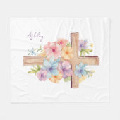 Personalisiertes Uferkreuz Fleecedecke (Vorderseite (Horizontal))