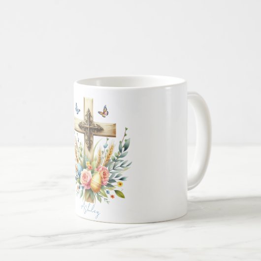 Personalisiertes Uferkreuz Kaffeetasse (VorderseiteRechts)
