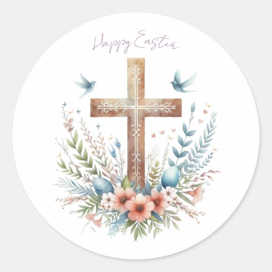 Personalisiertes Uferkreuz Runder Aufkleber (Vorderseite)