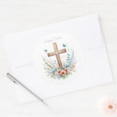 Personalisiertes Uferkreuz Runder Aufkleber (Umschlag)