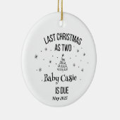 Personalisiertes Ultrasound 1. Weihnachtsfest Keramik Ornament (Rechts)