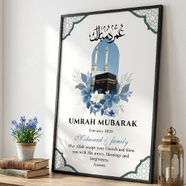 Personalisiertes Umrah Mubarak Islamisches Wandkun Poster