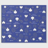 Personalisiertes Umschlagpapier Chanukah "Blue/Gol Geschenkpapier (Flach)