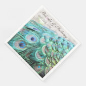 Personalisiertes und lebendiges Elegantes PfauenFe Serviette (Ecke)